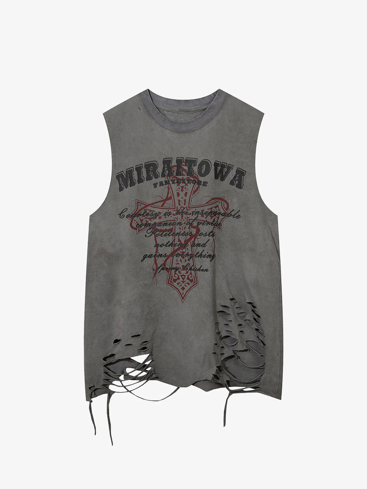 Distressed Graphic Tank Top-tanktop-Grimstrike