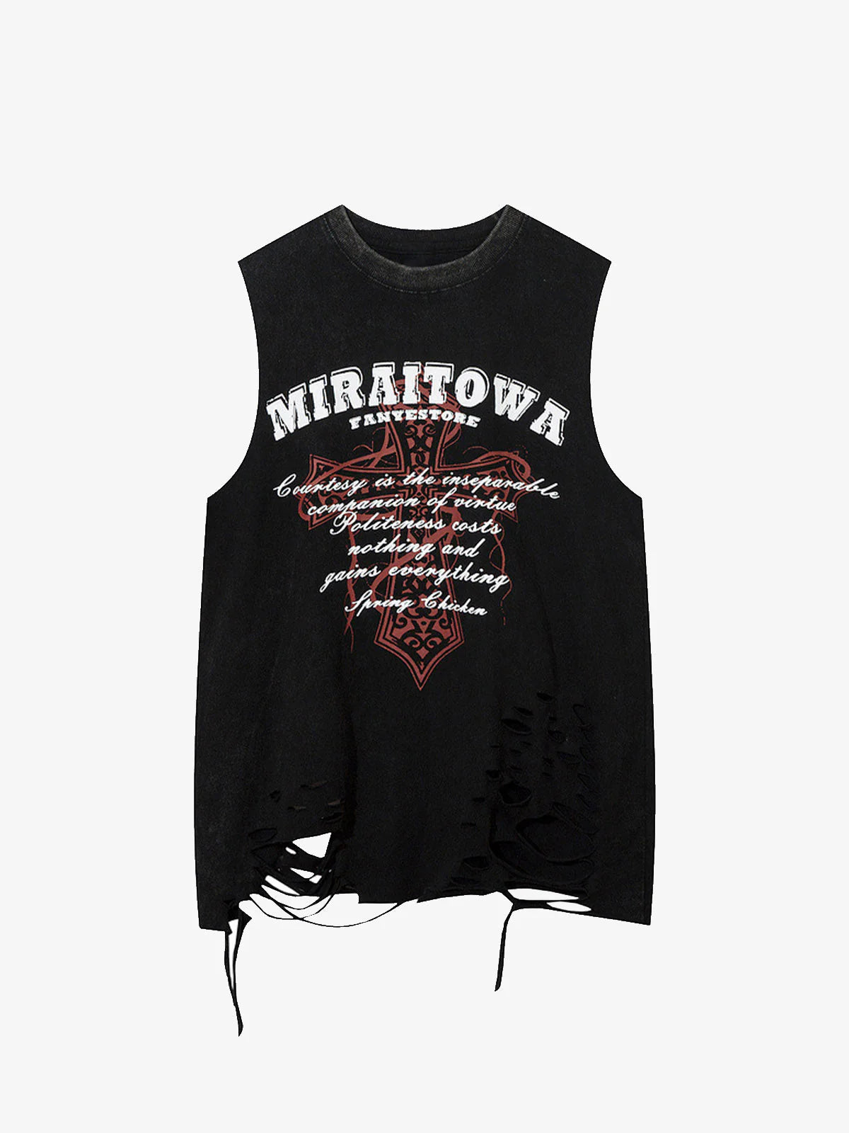 Distressed Graphic Tank Top-tanktop-Grimstrike
