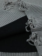 Distressed Letter Jacquard Knit Sweater-sweater-Grimstrike