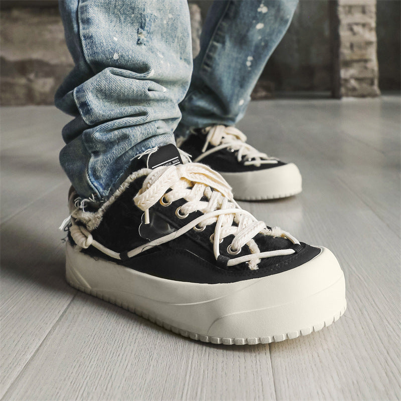 Distressed Low-Top Platform Shoes-shoes-Grimstrike