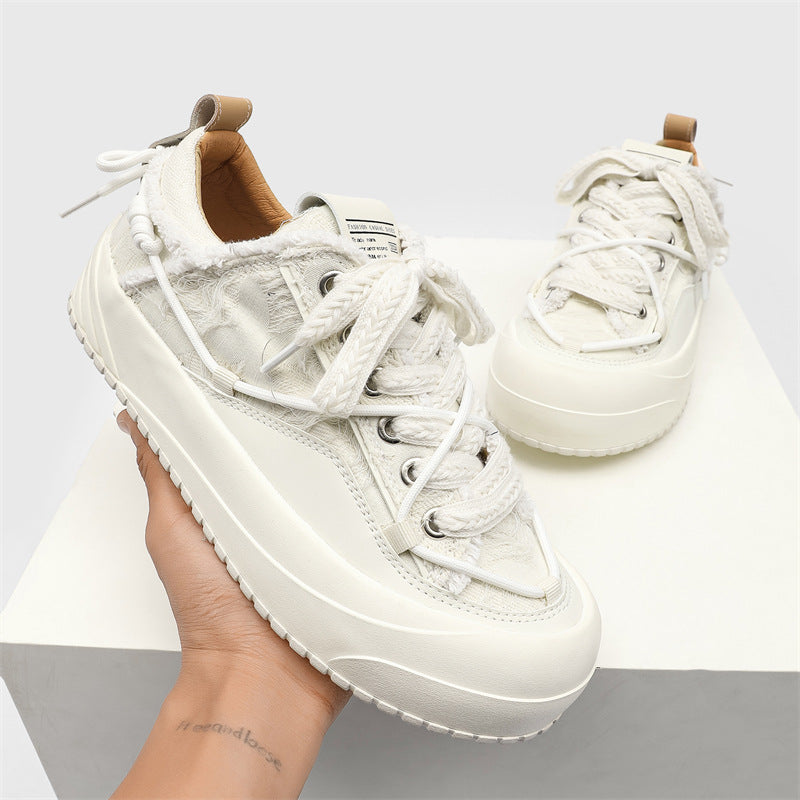 Distressed Low-Top Platform Shoes-shoes-Grimstrike