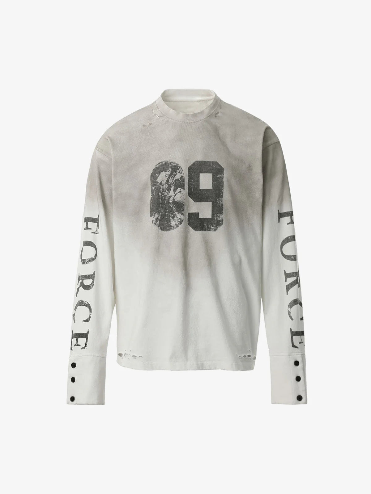 Distressed Number 09 Long Sleeve T Shirt-Shirts-Grimstrike