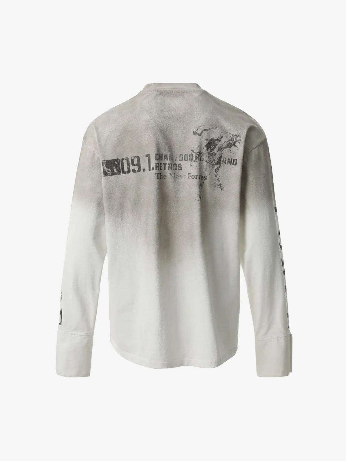 Distressed Number 09 Long Sleeve T Shirt-Shirts-Grimstrike