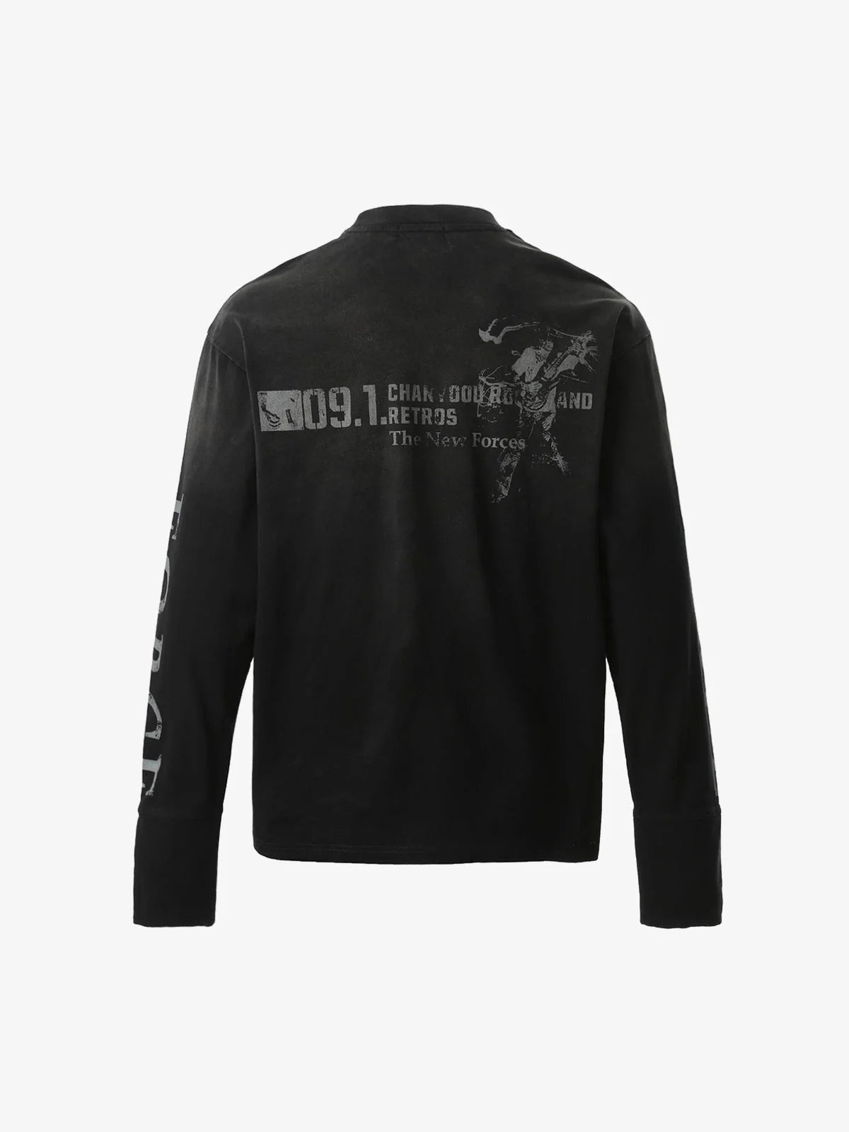 Distressed Number 09 Long Sleeve T Shirt-Shirts-Grimstrike