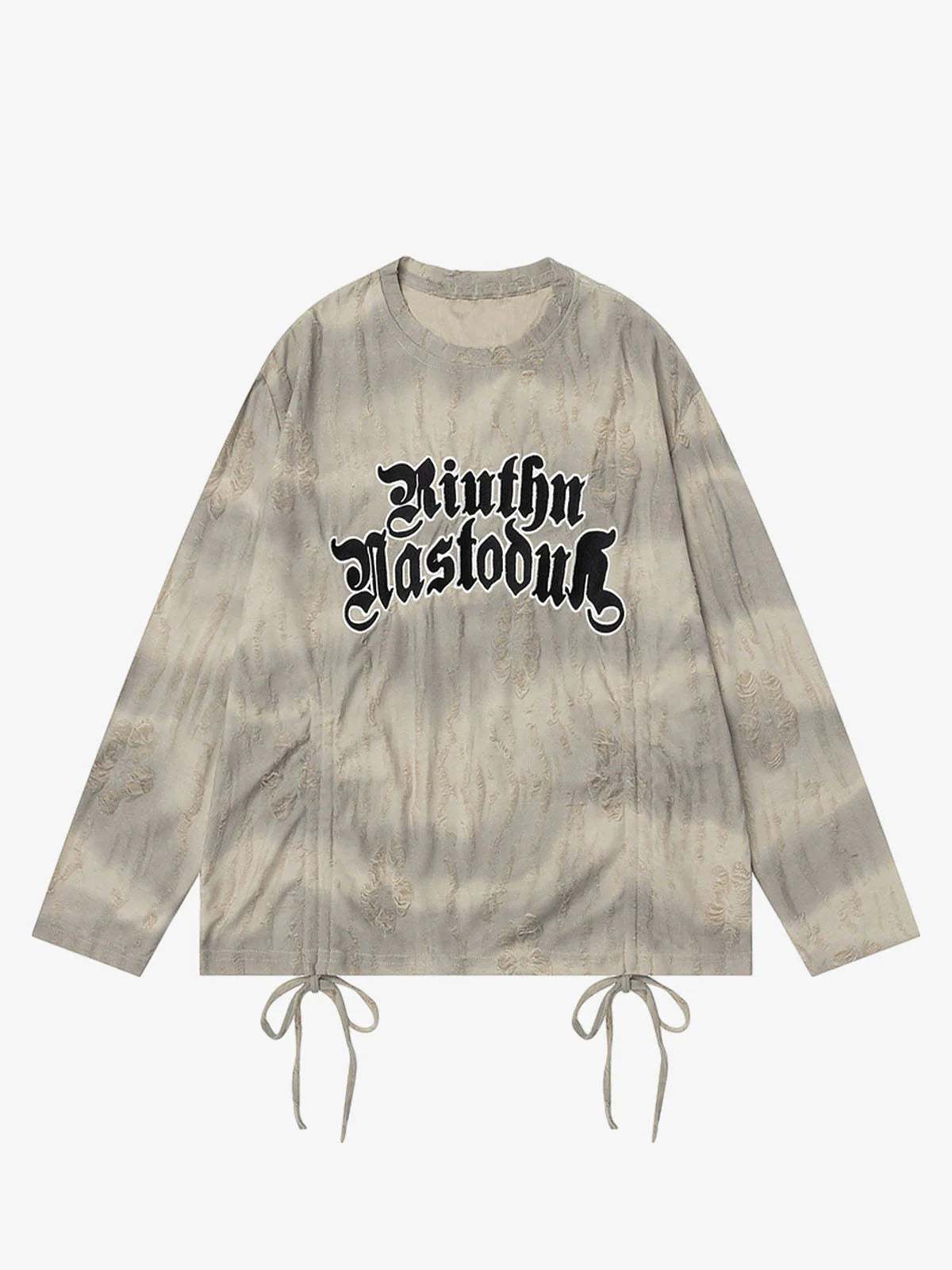 Drawstring Letter Long Sleeve T-Shirt-Shirts-Grimstrike