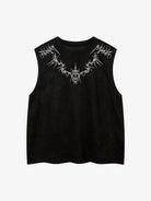 Embroidered Suede-Look Vest-tanktop-Grimstrike