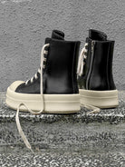 High-Top Platform Streetwear Sneakers with chunky platform soles and unique wrapped lace design, perfect for modern streetwear and bold fashion statements.