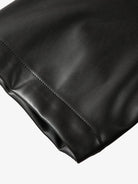 Letter Print Faux Leather Shirt-Shirts-Grimstrike