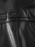 Letter Print Faux Leather Shirt-Shirts-Grimstrike