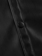 Letter Print Faux Leather Shirt-Shirts-Grimstrike