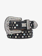 Metal Studded Black Leather Belt-belt-Grimstrike