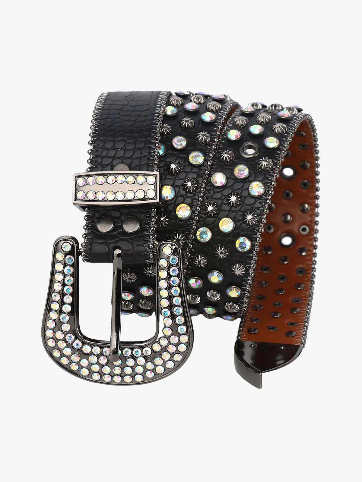 Metal Studded Black Leather Belt-belt-Grimstrike
