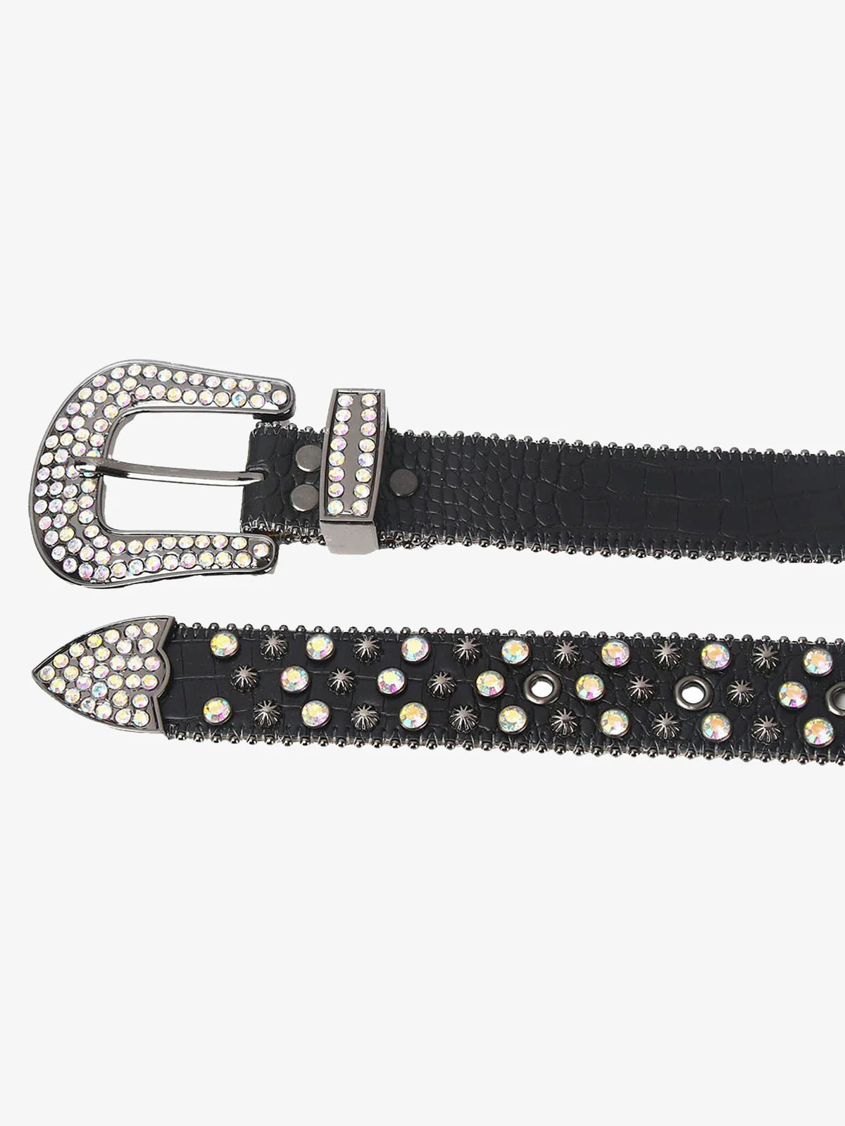 Metal Studded Black Leather Belt-belt-Grimstrike