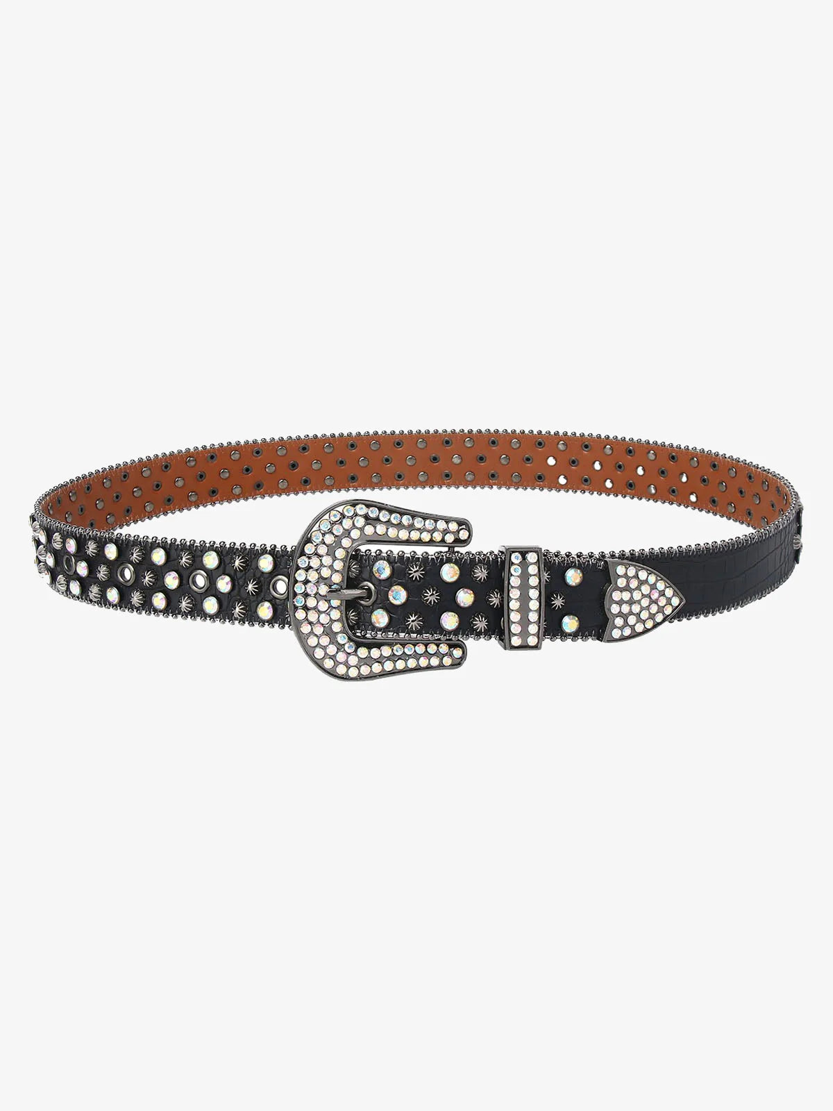 Metal Studded Black Leather Belt-belt-Grimstrike