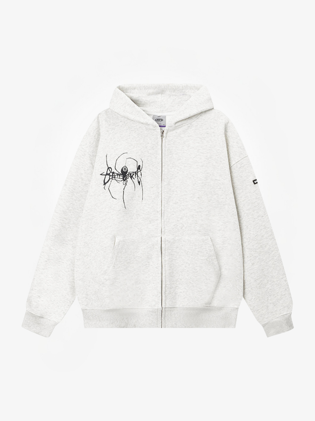Oversized Spider Zip Hoodie-Hoodies-Grimstrike