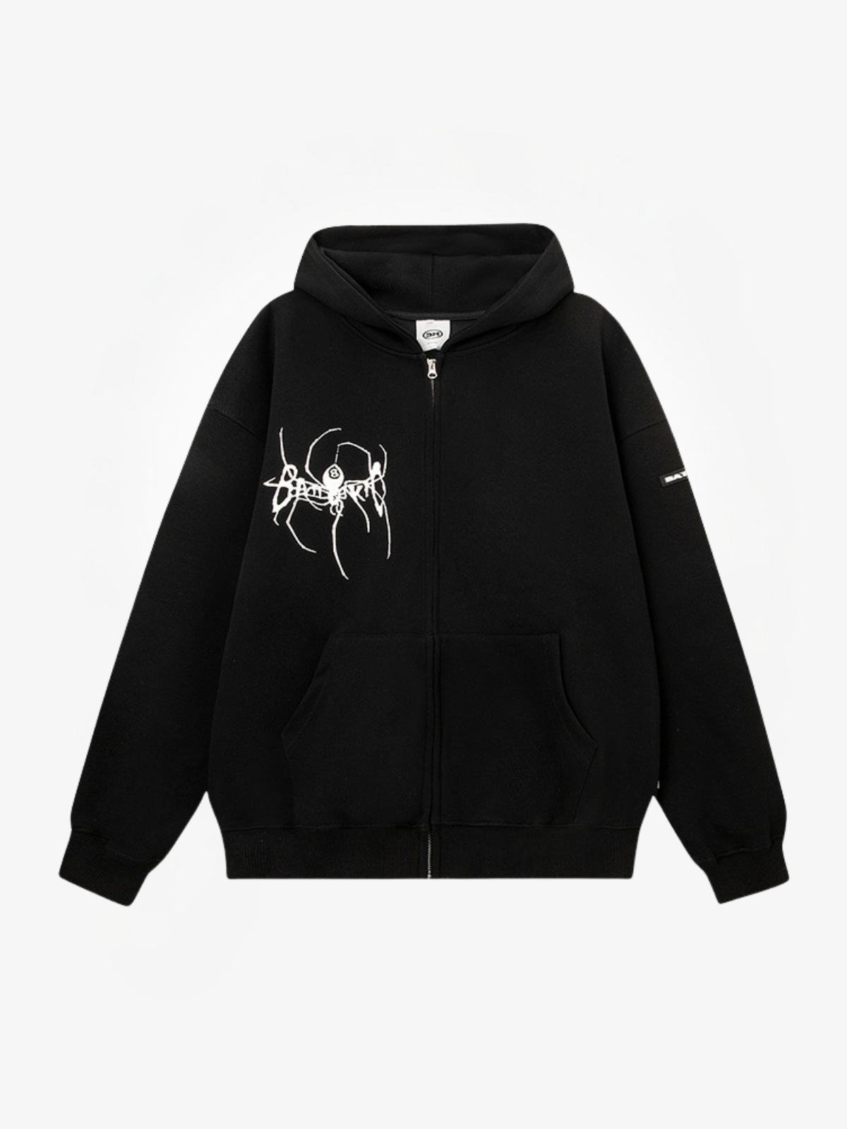 Oversized Spider Zip Hoodie-Hoodies-Grimstrike