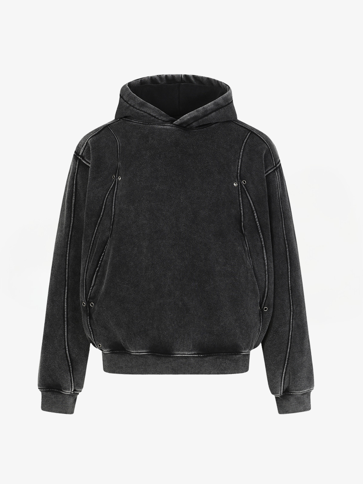 Oversized Washed Panel Hoodie-Hoodies-Grimstrike