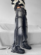 Panel Seam Wide-Leg Jeans-Jeans-Grimstrike