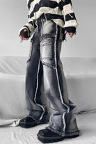 Panel Seam Wide-Leg Jeans-Jeans-Grimstrike