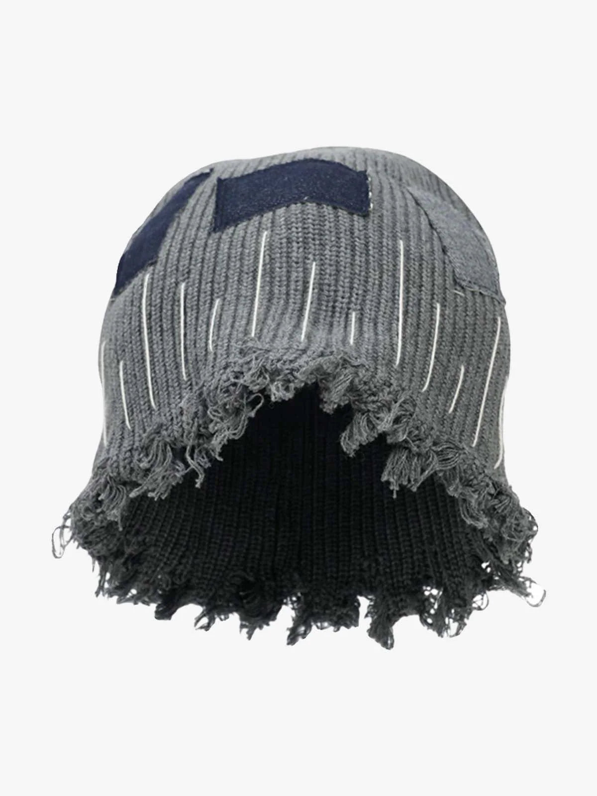 Patchwork Distressed Beanie Hat-Hats-Grimstrike