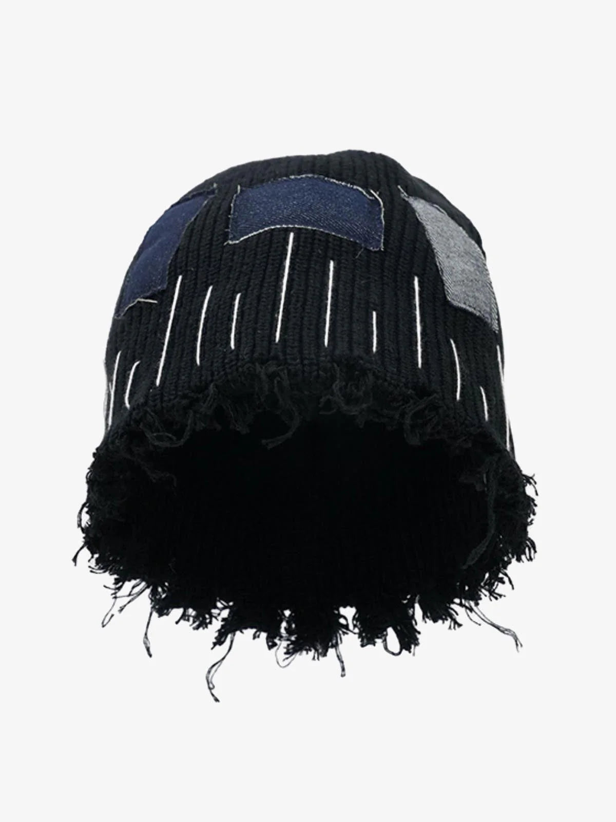Patchwork Distressed Beanie Hat-Hats-Grimstrike