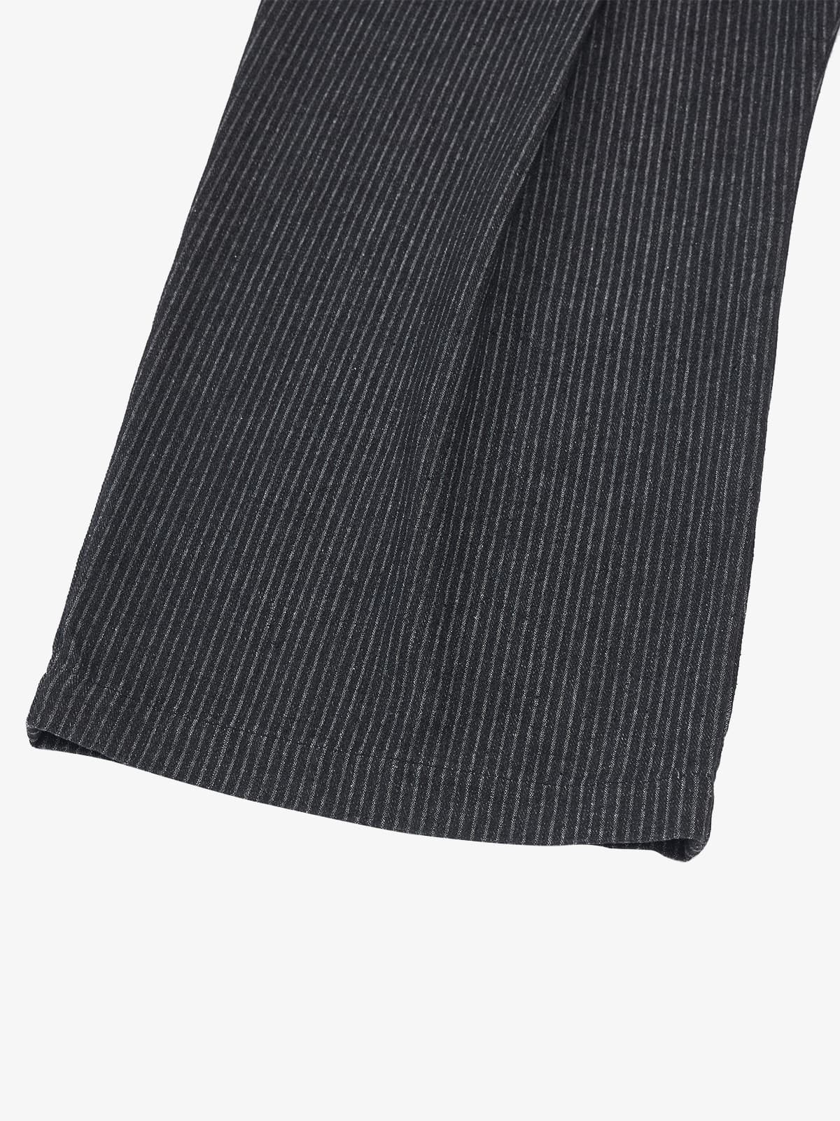 Pinstripe Pleated Wide-Leg Barrel Pants-Jeans-Grimstrike