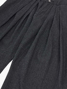Pinstripe Pleated Wide-Leg Barrel Pants-Jeans-Grimstrike