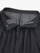 Pinstripe Pleated Wide-Leg Barrel Pants-Jeans-Grimstrike
