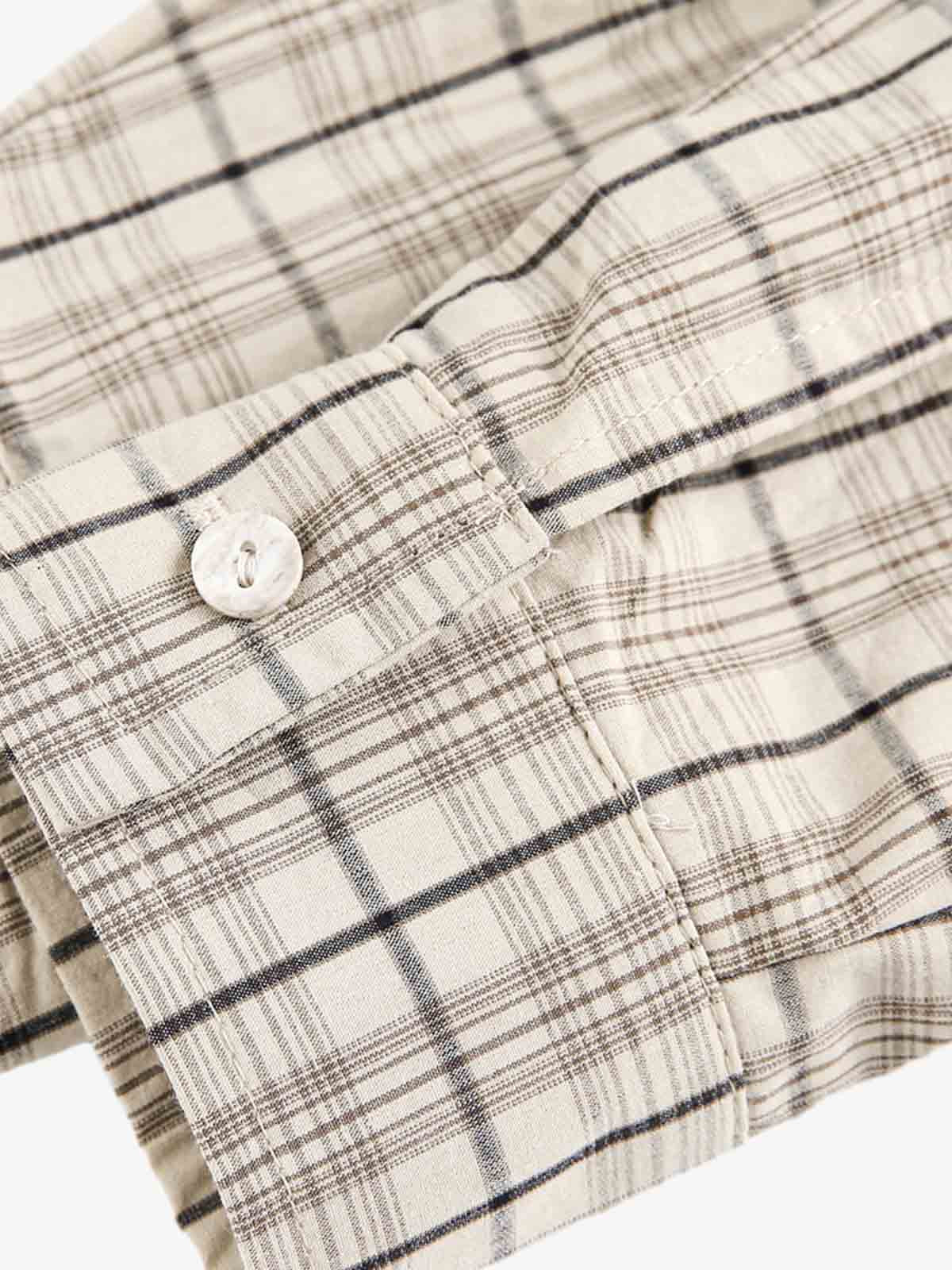 Plaid Letter Print Long Sleeve Shirt-Shirts-Grimstrike