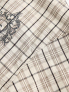 Plaid Letter Print Long Sleeve Shirt-Shirts-Grimstrike