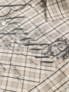 Plaid Letter Print Long Sleeve Shirt-Shirts-Grimstrike