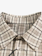 Plaid Letter Print Long Sleeve Shirt-Shirts-Grimstrike