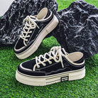Platform Lace-Up Canvas Shoes-shoes-Grimstrike