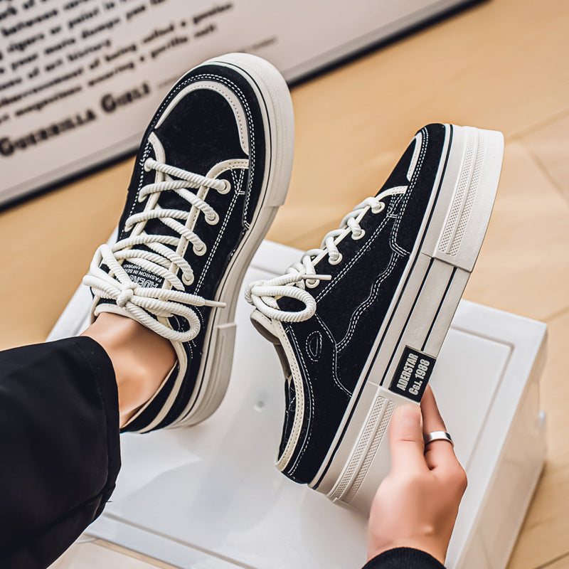 Platform Lace-Up Canvas Shoes-shoes-Grimstrike