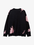 Raw Edge Fringed Knit Sweater-sweater-Grimstrike