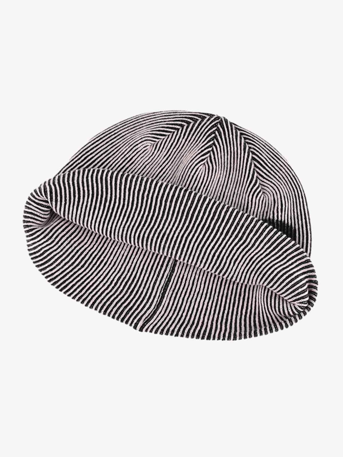 Retro Striped Graphic Knit Beanie-Hats-Grimstrike
