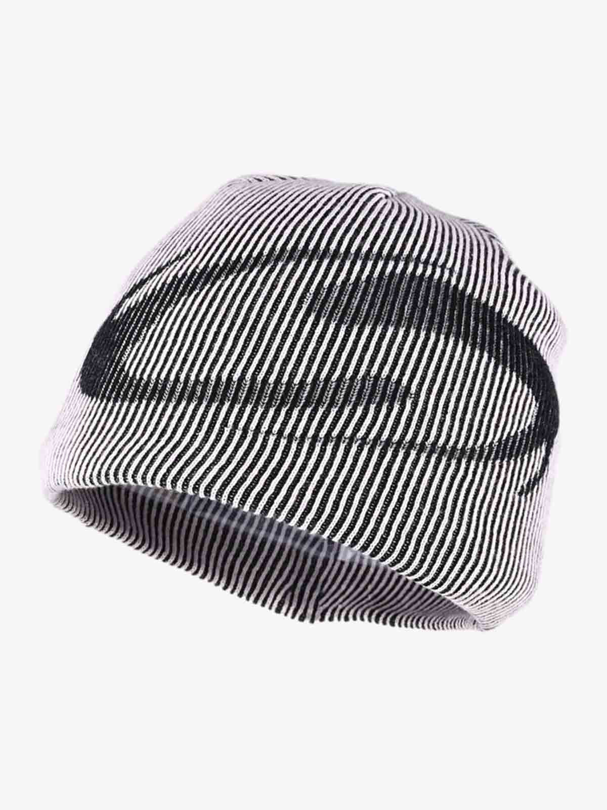 Retro Striped Graphic Knit Beanie-Hats-Grimstrike