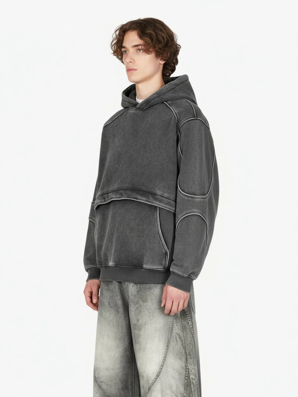 Retro Washed Patchwork Hoodie-Hoodies-Grimstrike