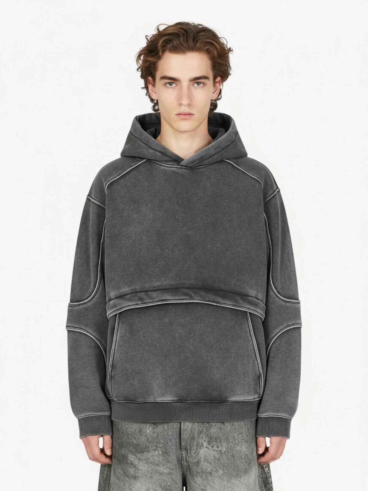 Retro Washed Patchwork Hoodie-Hoodies-Grimstrike