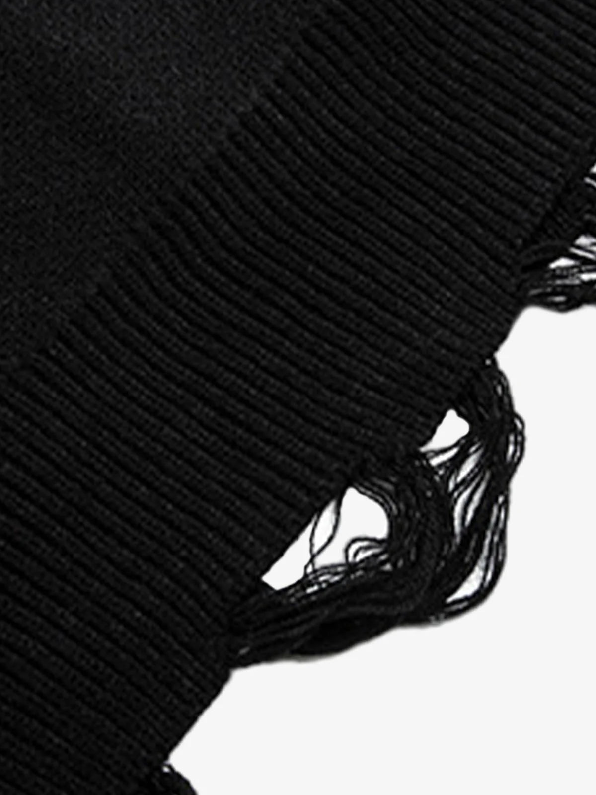 Ripped Tassel Letter Knit Sweater-sweater-Grimstrike