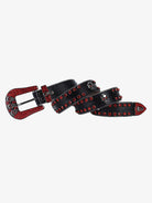 Silver Studded Black Leather Belt-belt-Grimstrike
