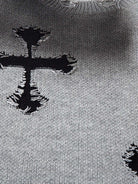 Spray Paint Cross Knit Sweater-sweater-Grimstrike