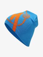 Streetwear Knit Hat: A slouch-style knit beanie with a bold orange graphic, offering a relaxed fit perfect for urban streetwear and winter fashion.