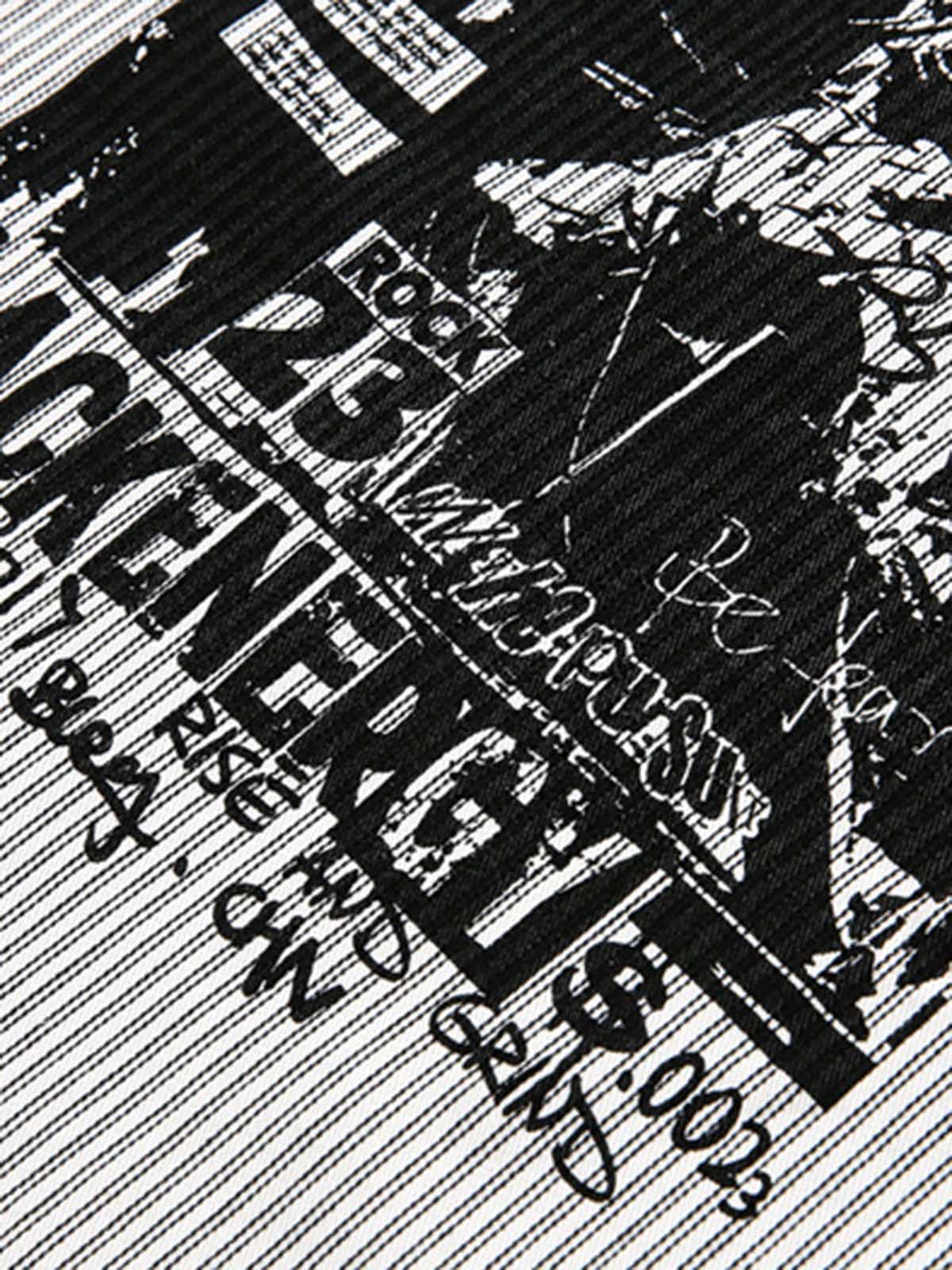 Striped Graphic Long Sleeve Shirt-Shirts-Grimstrike