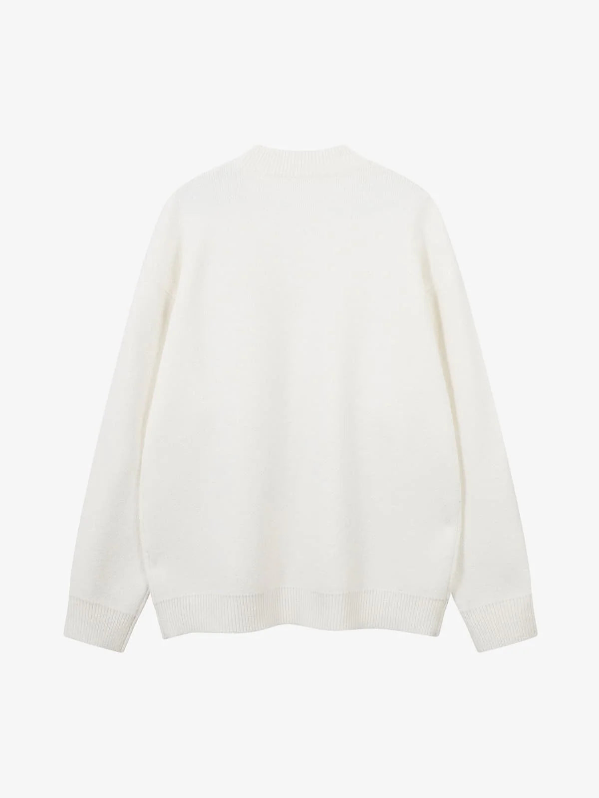 Textured Fuzzy Letter Knit Sweater-sweater-Grimstrike