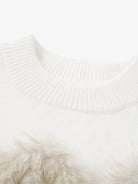 Textured Fuzzy Letter Knit Sweater-sweater-Grimstrike