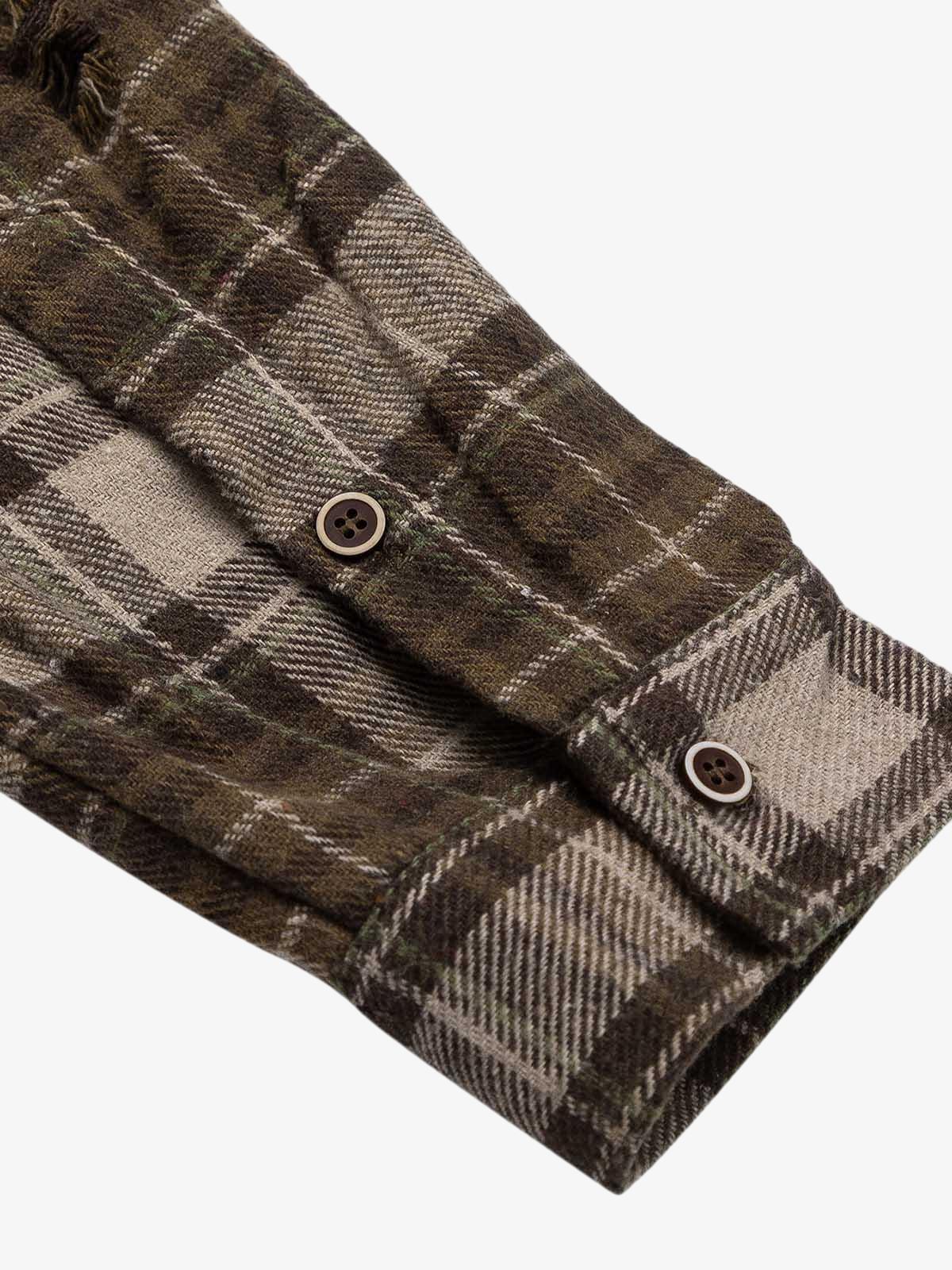 Vintage Check Patchwork Long Sleeve Shirt-Shirts-Grimstrike