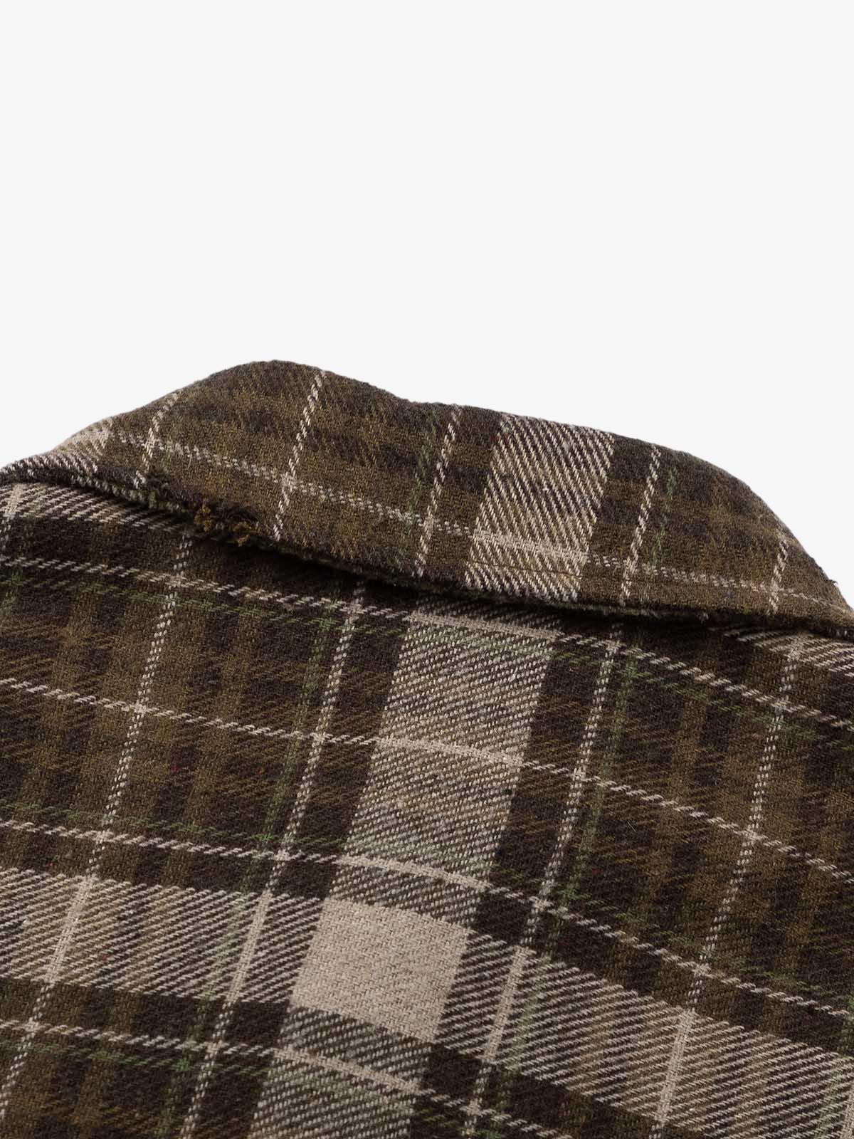 Vintage Check Patchwork Long Sleeve Shirt-Shirts-Grimstrike