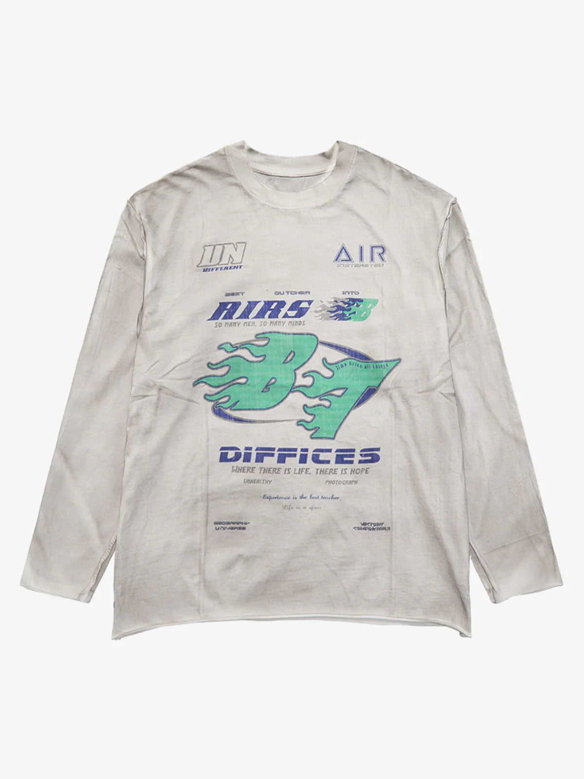 Vintage Washed Graphic Long Sleeve T Shirt-Shirts-Grimstrike