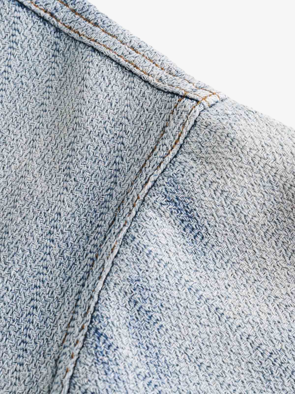 Washed Denim Short Sleeve Shirt-Shirts-Grimstrike